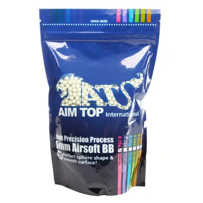 High Precision Night Glow Tracer BIO BBs 0,20g 5.000ER Beutel Weiss - Aim Top