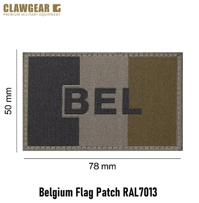 Belgium Flag Patch RAL7013