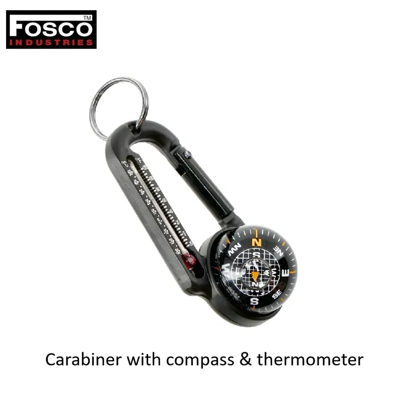 Carabiner with Compass & Thermometer