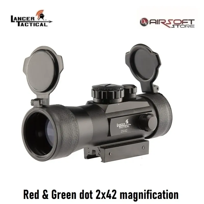 & Green Dot 2x42 Magnification · Rojo