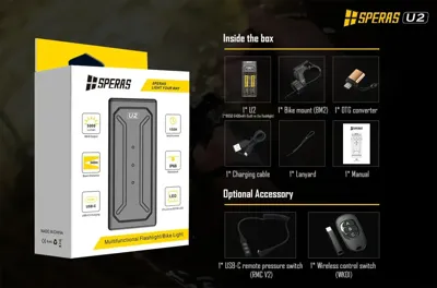 U2 Bike Light Flashlight 5000 lm