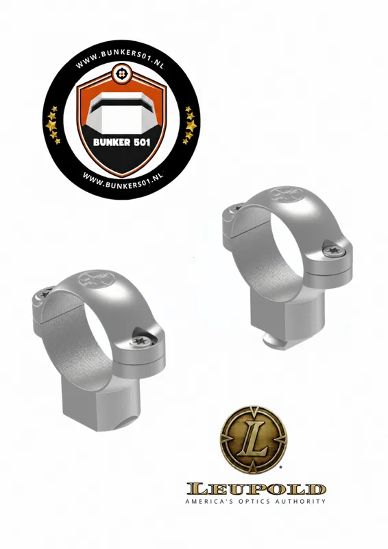 Leupold 49905 STD 1" Ringset High · Plata