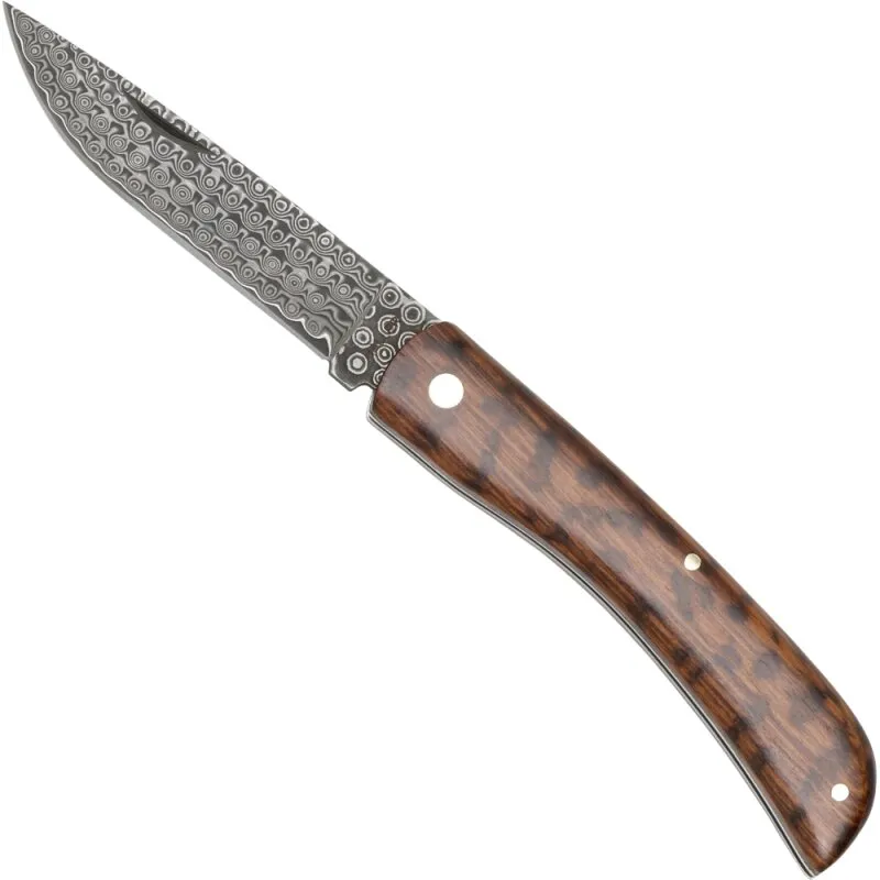 Damast-Taschenmesser Schlangenholzgriff