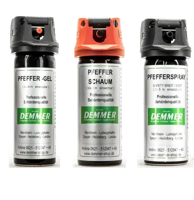 Pfefferspray 3ER Pack- Gel, Schaum & Spray - Kaufen! - Demmer