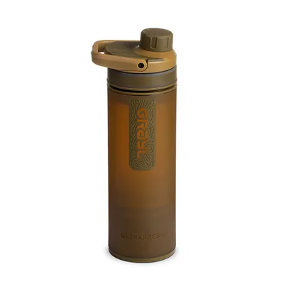 UltraPress Wasserfilter Trinkflasche 500 ml - Für Wandern, Camping, Outdoor, Survival - Grayl