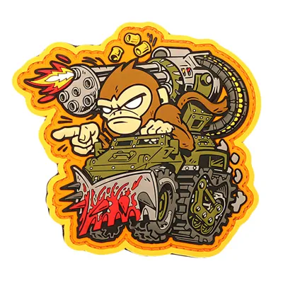 3D Rubber Patch Mit Klettfläche War Machine Monkey 1 - Mil-Spec Monkey