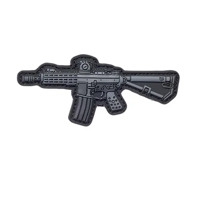 3D Rubber Patch Mit Klettfläche Knights Armament KAC PDW Compact Gewehr Grau - EMG International