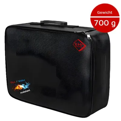 Feuer -Wasserresistenter Dokumentenkoffer BIG Mit Zahlenschloss 36 x 27 x 10 cm - KH Security