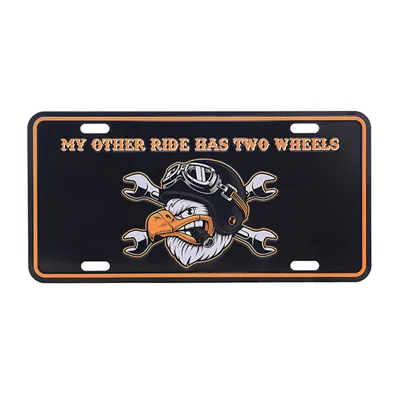 Metallblechschild License Plate My Other Ride Has 2 Wheels 13 x 15 cm - Van Os