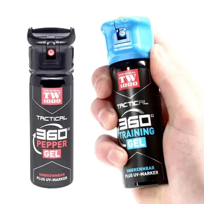 Tactical Pepper Gel Classic Pfefferspray Mit Pfeffergel 360° Sprühfunktion 45ml Inkl. Trainingsspray - TW1000