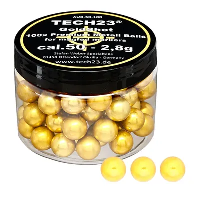 Shot Extra Harte Aluminium Kugeln 2,8g KALIBER.50 Goldfarben 100ER Dose - tech23