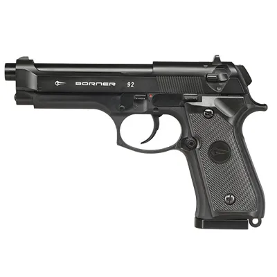 92 CO2 Luftpistole Kal. 4,5mm BB Und Diabolo Mit Metallschlitten - Borner