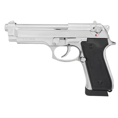 M92 CO2 Luftpistole Kal. 4,5 mm BB Vollmetall Platinum Chrome-Finish - KLI