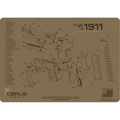 1911 Handgun Cleaning Mat - Cerus Gear