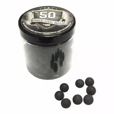 Lot de 100 Billes Caoutchouc et Acier cal.50 2,68g
