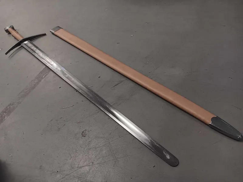 Bastard Sword with Leather Scabbard