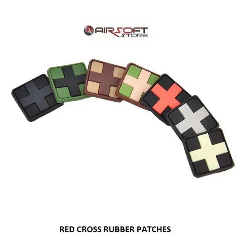 Cross Rubber Patch 25mm · Rojo