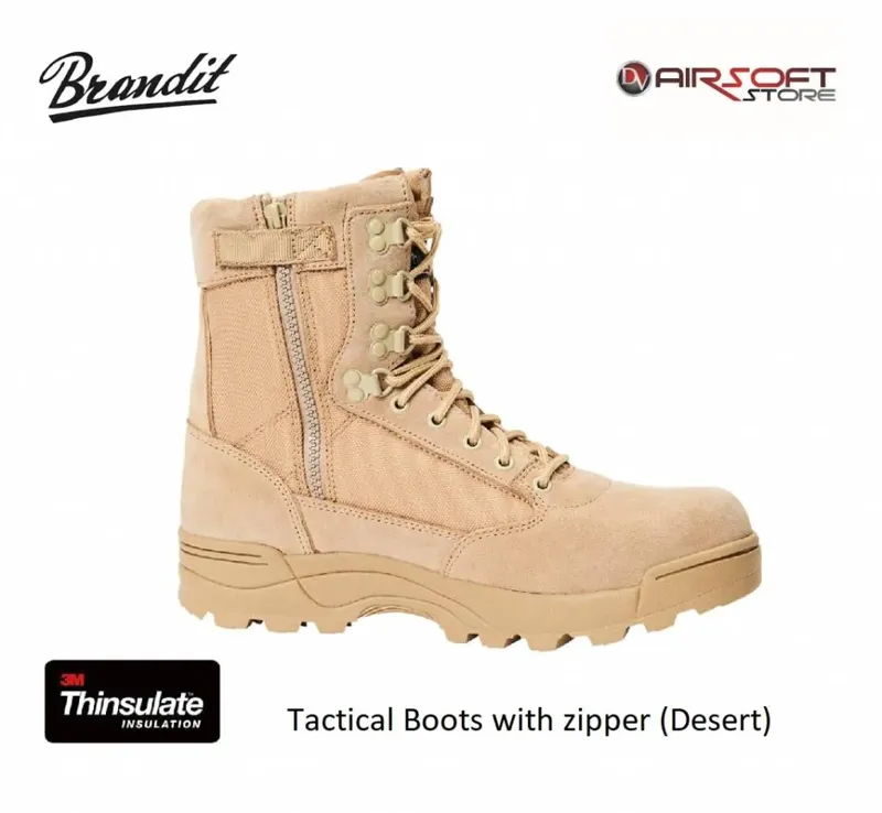 Tactical Boots with Zipper · Tan / FDE