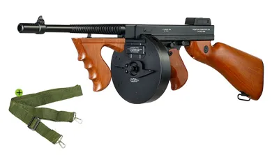Thompson Model 1928 Chicago Typewriter Vollmetall S-Aeg BB - Holzoptik - Cybergun
