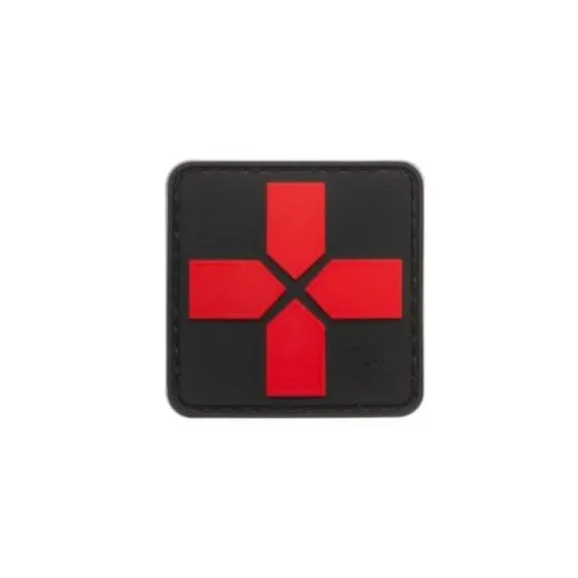 JTG Cross Rubber Patch · Red black