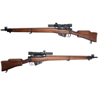 Lee Enfield No 4 MK1 Smle Vero Legno Sniper a Molla con Ottica Inclusa