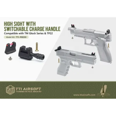 Tti Tacche Di Mira High Sight with Switchable Charge Handle for Tm Glock and TP22