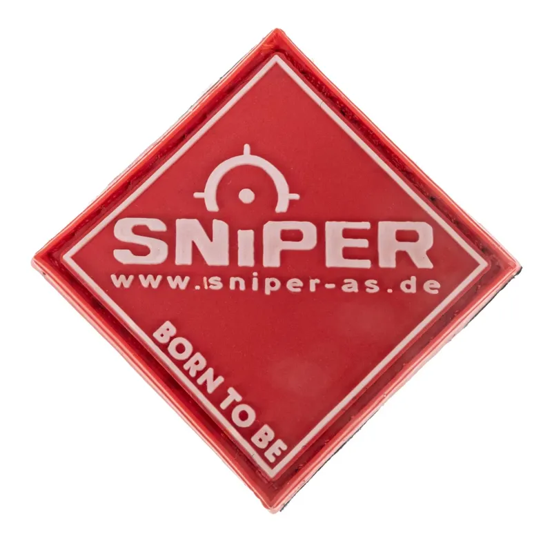 Sniper Square 3D Glow in Dark Rubber Patch · Rojo