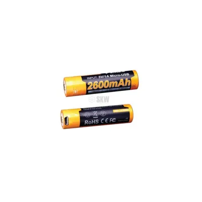 Pila Recargable Mini USB 18650 3.6V 2600 mAh