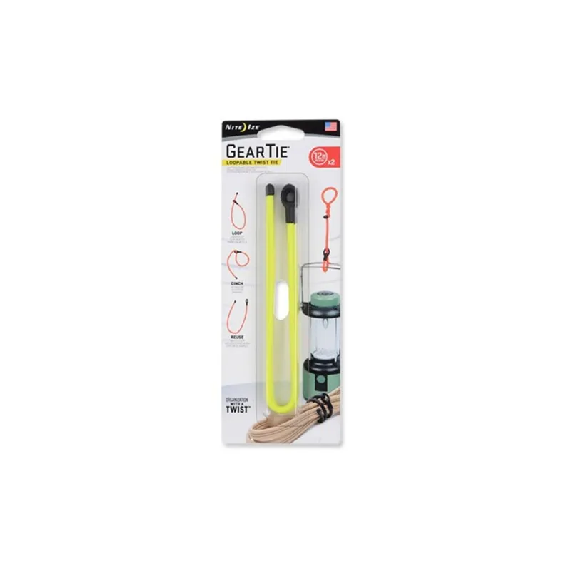 Nite Ize Gear Tie Loopable 12" 2PACK · Amarillo