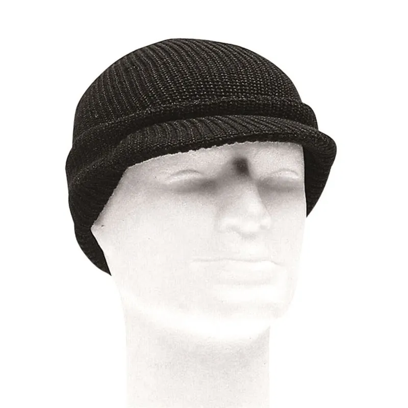 Mil-Tec Σκούφος Wool Watch Cap Με Γείσο Μαύρος