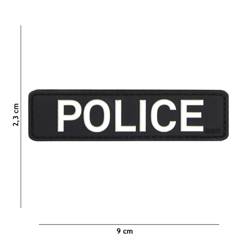 101 Inc Σήμα Καουτσούκ Police Μαύρο-Άσπρο