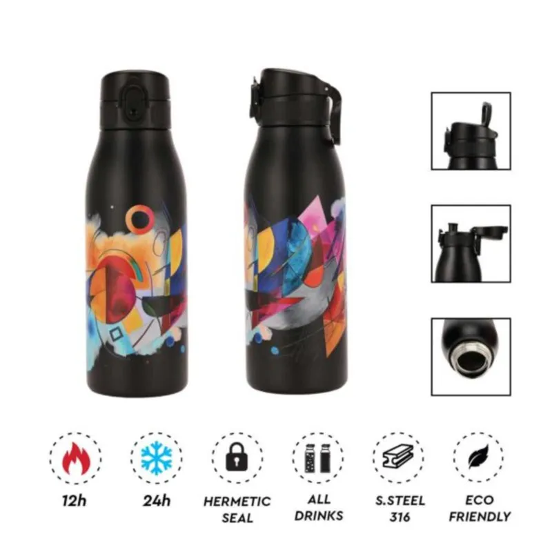 Παγούρι Θερμός Fellow Print AlpinTec 600ml Μαύρο