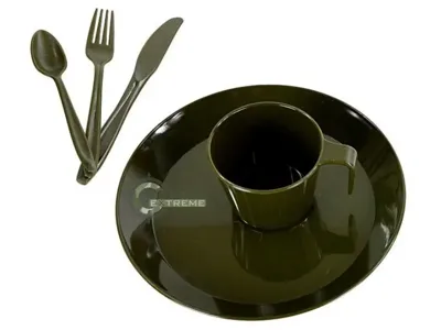 Σετ Φαγητού Camping Polycarbonat 5 Τεμ Χακί - Mil-Tec