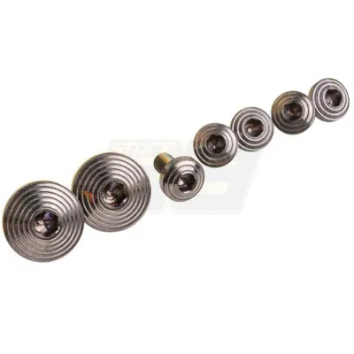 Aluminium Grip Type C 7PCS Set Stainless Steel Custom Grip Screw Set - Titanium - Dr.Black