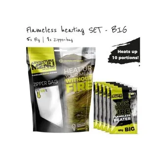 Flameless Heater Set BIG (5x60g + Zipper-Bag) - Adventure Menu