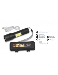 Linterna con Zoom, Barra LED y Caja ABS - Albainox