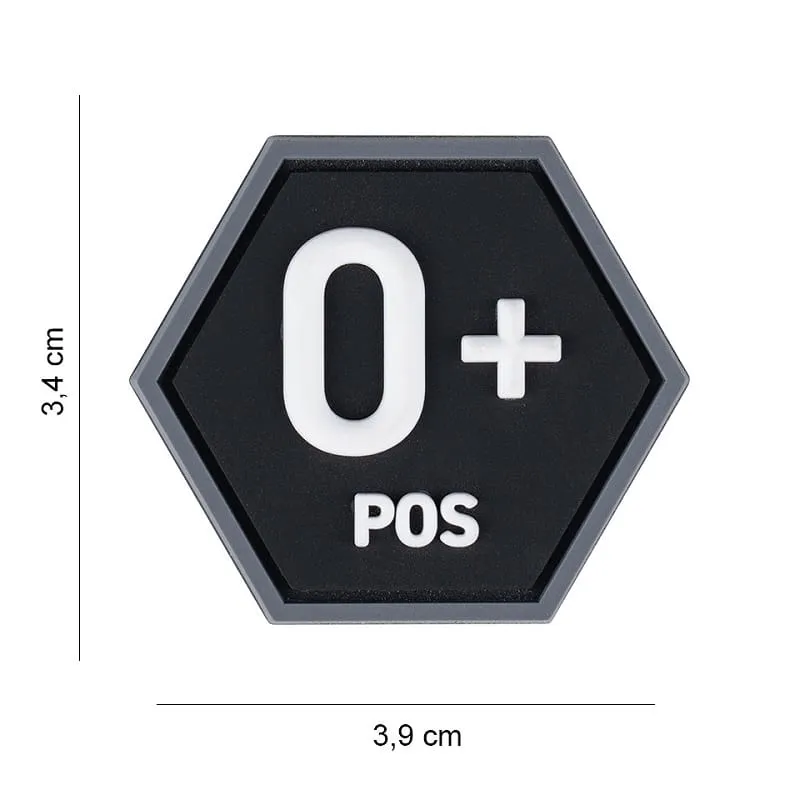 101 Inc Patch Gruppo Sanguigno 0+ Esagonale