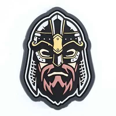 3D Rubber Patch Mit Klettfläche Viking Warrior Head Fullcolor - Mil-Spec Monkey