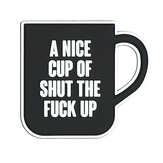 101 Inc 3D Rubber Patch Mit Klettfläche A Nice Cup... /Weiß · Negro