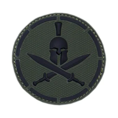 3D Rubber Patch Mit Klettfläche Spartan Helmet /Grün - Mil-Spec Monkey