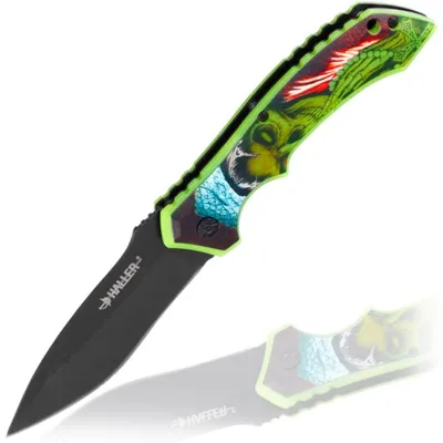 Taschenmesser Glowing II 3D-MOTIV Glow in the Dark Inkl. Gürtelclip - Haller