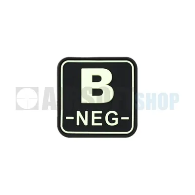 Bloodtype Square PVC Patch B NEG (Glow in the Dark) - JTG