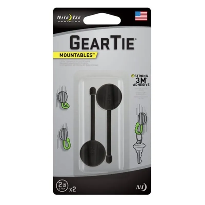 Nite Ize Gear Tie Mountables 2" 2PACK · Negro