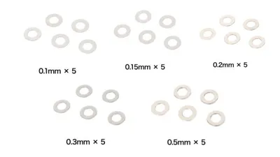 Shim Set for Gearbox, 25 Set 5x 0.1mm, 0.15, 0.2mm, 0.3mm, 0.5mm - Laylax