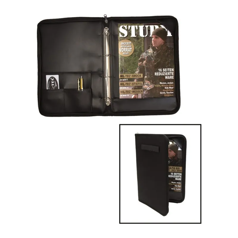 Mil-Tec Commander DIN A4 Folder – Dokumentmappe Sort A4 · Negro