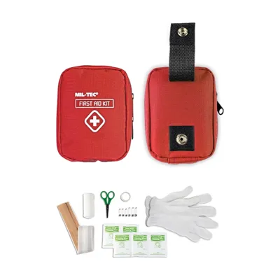 Rød Førstehjælpstaske Med Bæltestrop – First Aid Mini Pack - Mil-Tec
