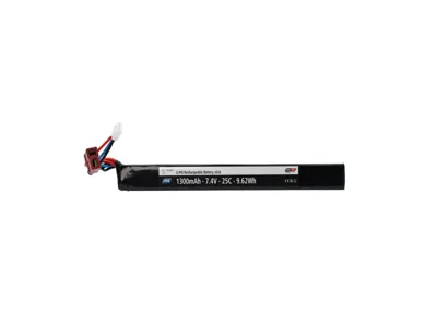 7.4V Li-Po Battery 1300mAh 25C, Single Stick, T-Plug - ActionSportGames