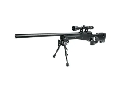 Airsoftriffel, SL, Fjeder, AW 308 Sniper, Sort - ActionSportGames