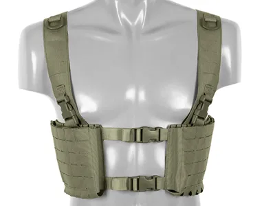 Chest Rig Med to Lommer Til 6 AR/AK-Magasiner, Laser-Cut – Oliven - 8Fields