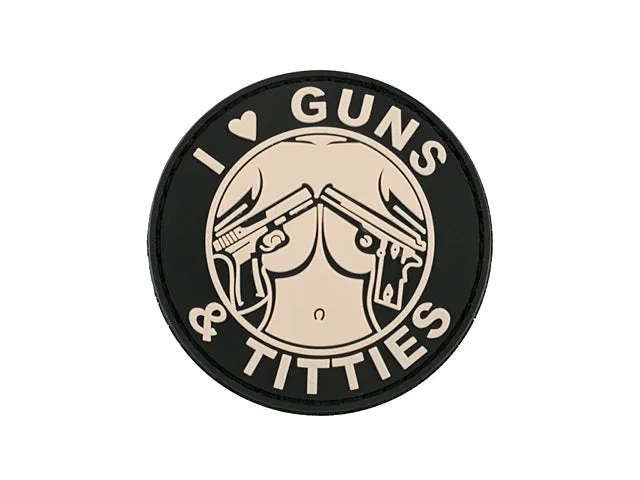 8Fields Guns Titties PVC Patch · Rosa